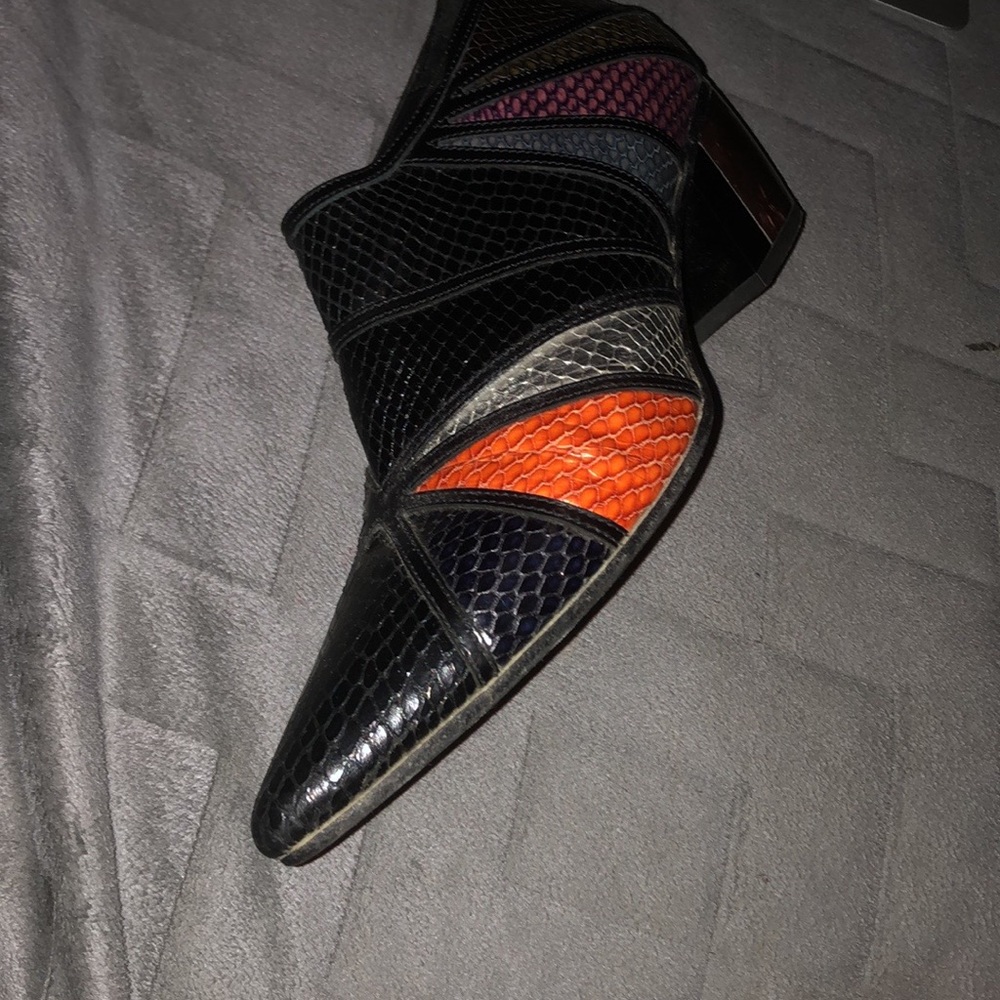 Rodarte Python Print leather Ankle booties size 9.5/40 gently worn